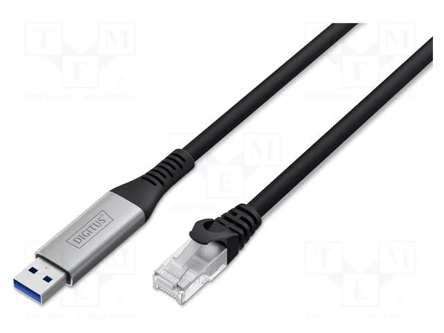 Cable; USB 3.2 Gen 1; RJ45 plug,USB A plug; nickel plated; 3m DIGITUS AK-300600-030-S