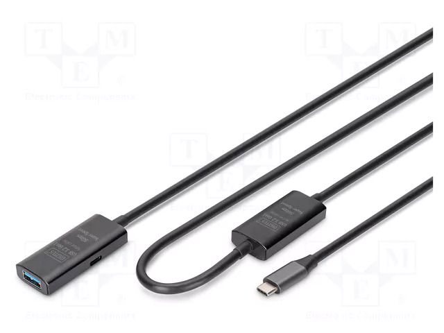 Repeater USB; USB 3.2 Gen 1,with amplifier; 10m; black; 5Gbps DIGITUS DA-73111