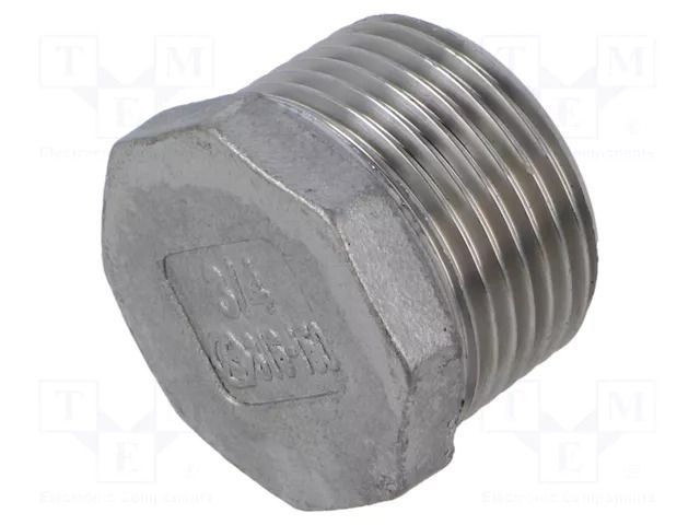 Screw plug; max.10bar; acid resistant steel AISI 316; 21mm PNEUMAT 3020-3/4-ES