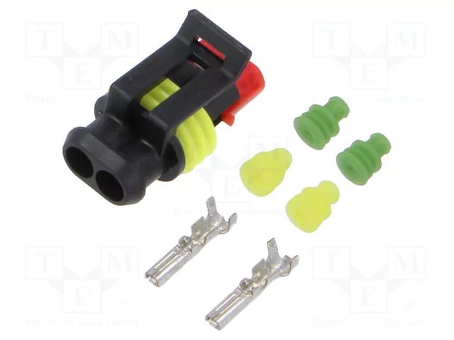 Connector: wire-wire; plug; female; Superseal 1.5; 24VDC; PIN: 2 TE Connectivity S-282080-1