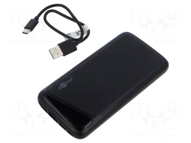 Re-battery: powerbank; 5V; 10000mAh; 2A; Out: USB A socket,USB C GOOBAY GOOBAY-53936