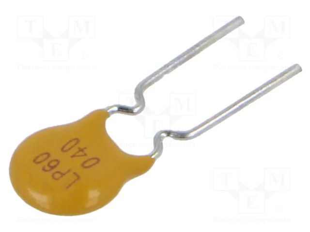 Fuse: PTC polymer; 400mA; Imax: 40A; THT; Iswitch.max: 2A WAYON LP60-040F