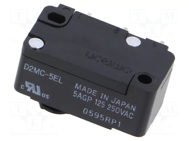 Microswitch SNAP ACTION; 5A/250VAC; without lever; SPDT; ON-(ON) OMRON Electronic Components D2MC-5EL