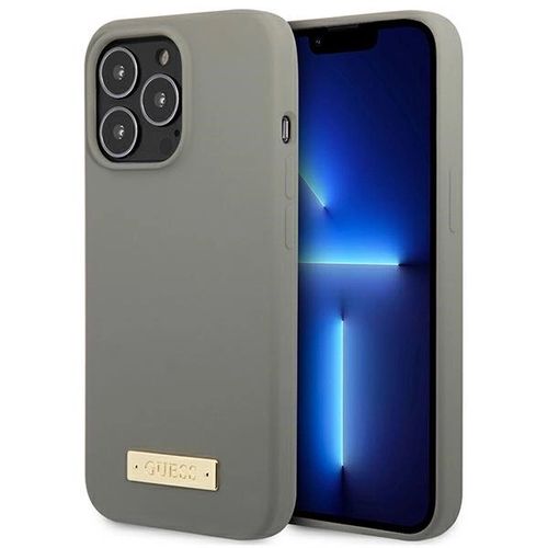 Guess GUHMP13XSPLG iPhone 13 Pro Max 6.7&quot; grey/grey hard case Silicone Logo Plate MagSafe, Guess 3666339056926 3666339056926