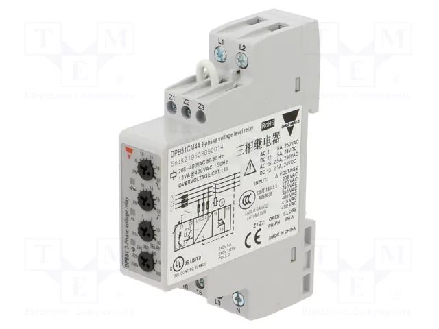 Voltage monitoring relay; for DIN rail mounting; DPB; SPDT; IP20 CARLO GAVAZZI DPB51CM44