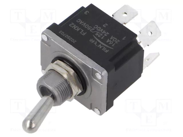 Switch: toggle; Pos: 2; DPST; OFF-(ON); 16A/250VAC; 20A/24VDC FILN KN2-24X-P