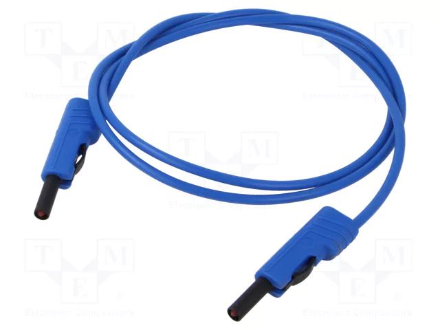 Test lead; 60VDC; 30VAC; 16A; insulated,with 4mm axial socket HIRSCHMANN T&M MLB100/1VBL