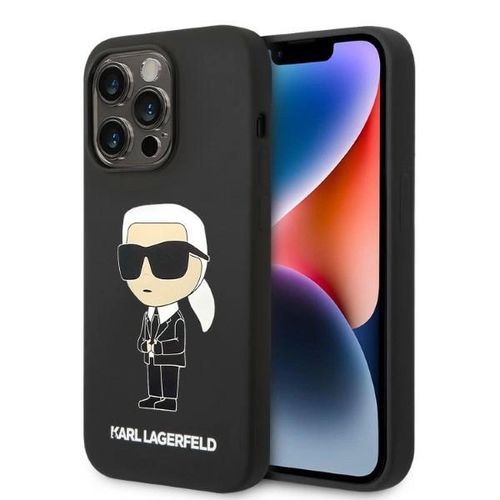 Karl Lagerfeld Silicone Ikonik MagSafe case for iPhone 14 Pro - black, Karl Lagerfeld 3666339087708 3666339087708