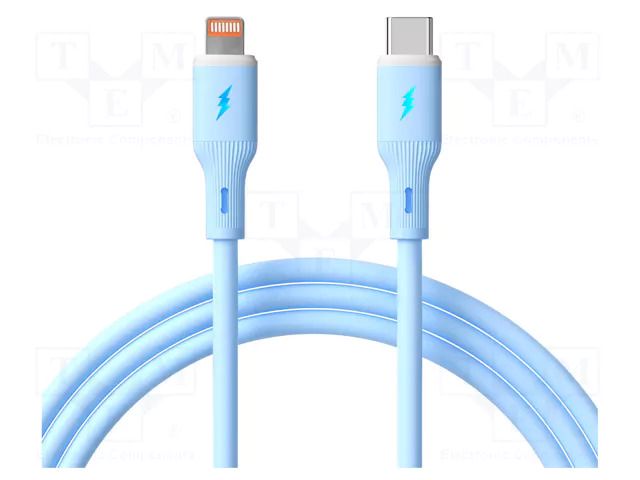 Cable; USB 2.0; Apple Lightning plug,USB C plug; nickel plated AKYGA AK-USB-72
