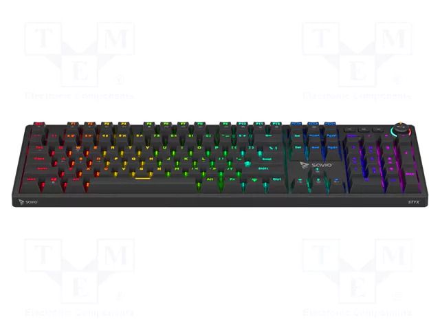 Keyboard; black; USB C; wired,US layout; 1.5m SAVIO SAVGK-STYX-RED