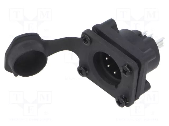 Connector: XLR; socket; male; AXS; 7.5A; 133V; PIN: 5; IP65; straight AMPHENOL AXS5MP