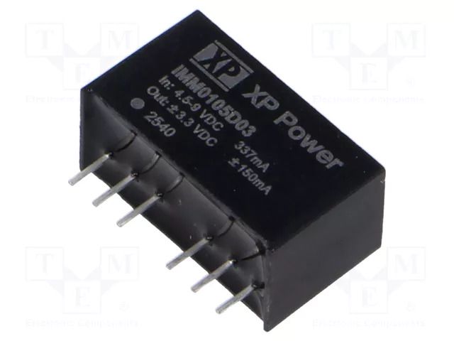 Converter: DC/DC; 1W; Uin: 4.5÷9VDC; Uout: 3.3VDC; Uout2: -3.3VDC XP POWER IMM0105D03