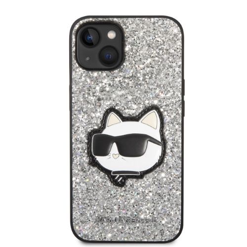 Karl Lagerfeld KLHCP14MG2CPS iPhone 14 Plus 6.7&quot; silver/silver hardcase Glitter Choupette Patch, Karl Lagerfeld 3666339099442 3666339099442