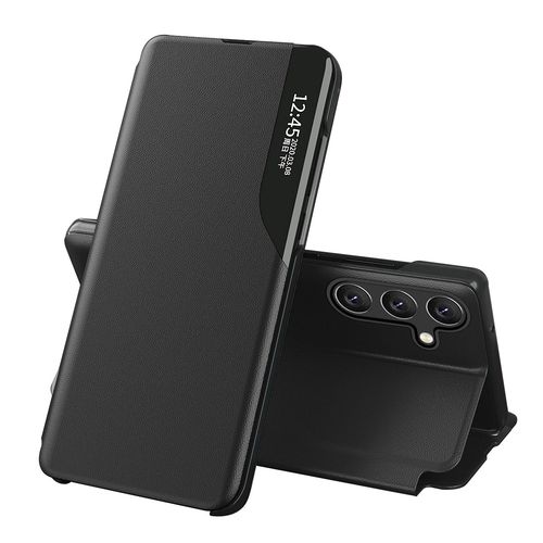Eco Leather View Case for Samsung Galaxy A54 5G with flip stand, black, Hurtel 5907769378096 5907769378096