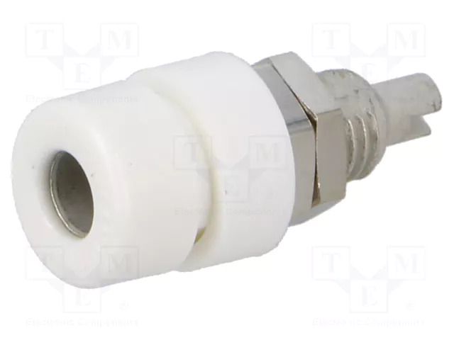 Connector: 4mm banana; socket; 30VAC; 60VDC; 32A; white; BIL 30 HIRSCHMANN T&M BIL30WE