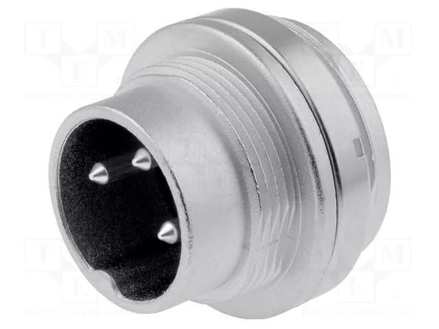 Connector: M16; socket; male; PIN: 3; 5A; 300V; C091D; soldering AMPHENOL C091-31W0031002