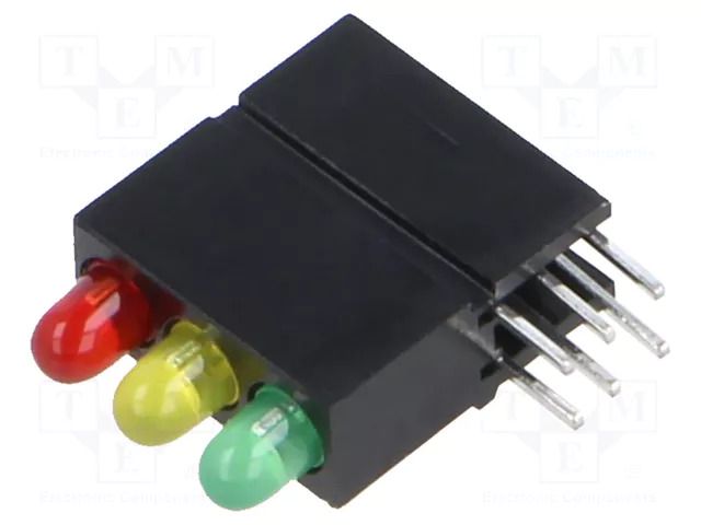 LED; in housing; 3mm; No.of diodes: 3; red/green/yellow; 20mA MENTOR 1882.2782