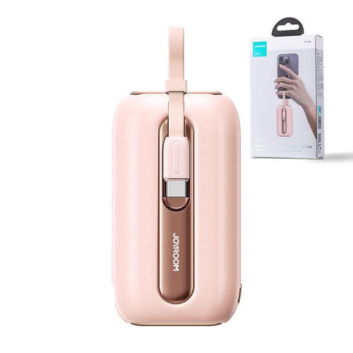 Joyroom mini powerbank 10000mAh Colorful Series 22.5W with 2 built-in USB C and Lightning cables pink (JR-L012), Joyroom 6956116701727 6956116701727