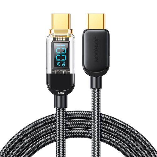 Joyroom A4 USB-C / USB-C 100W 1.2m Cable with Display - Black, Joyroom 6956116731137 6956116731137