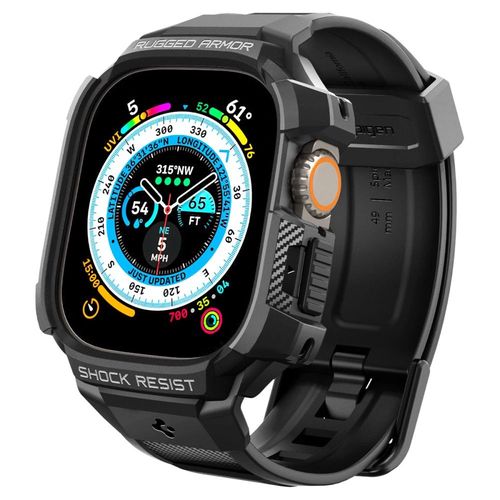 Spigen Rugged Armor Pro Apple Watch Ultra (49mm) Strap Case - Black, Spigen 8809811868791 8809811868791