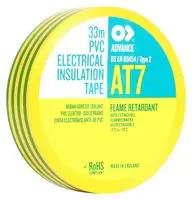 ELECTRICAL INSULTAPE, PVC, 33M X 19MM AT7 GREEN / YELLOW 33M X 19MM