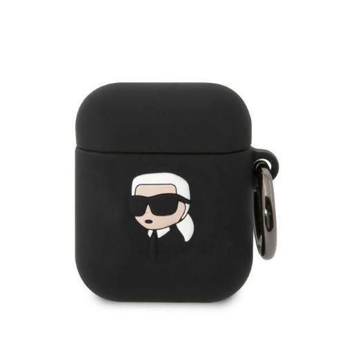 Karl Lagerfeld KLA2RUNIKK AirPods 1/2 cover black/black Silicone Karl Head 3D, Karl Lagerfeld 3666339087807 3666339087807