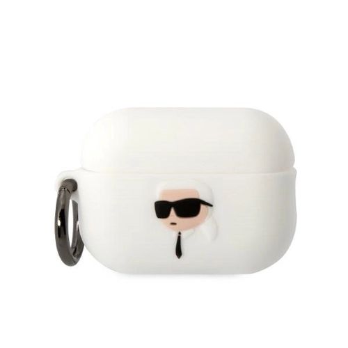 Karl Lagerfeld KLAP2RUNIKH AirPods Pro 2 cover white/white Silicone Karl Head 3D, Karl Lagerfeld 3666339099244 3666339099244