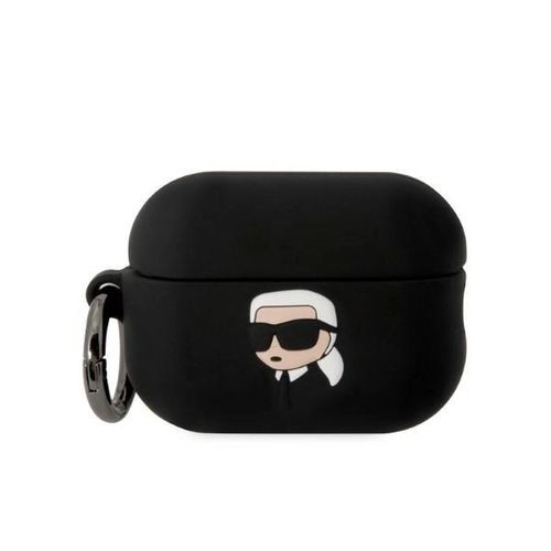 Karl Lagerfeld KLAP2RUNIKK AirPods Pro 2 cover black/black Silicone Karl Head 3D, Karl Lagerfeld 3666339099237 3666339099237