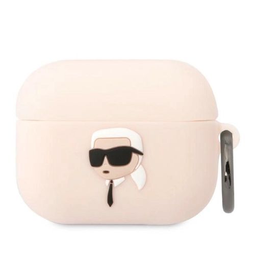 Karl Lagerfeld KLAPRUNIKP AirPods Pro cover pink/pink Silicone Karl Head 3D, Karl Lagerfeld 3666339087876 3666339087876