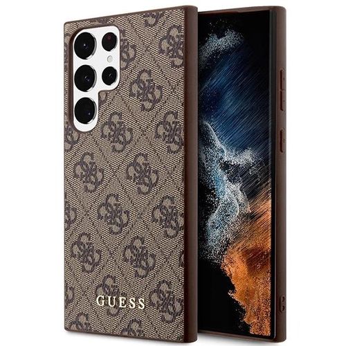 Guess GUHCS23LG4GFBR S23 Ultra S918 brown/brown hard case 4G Metal Gold Logo, Guess 3666339117009