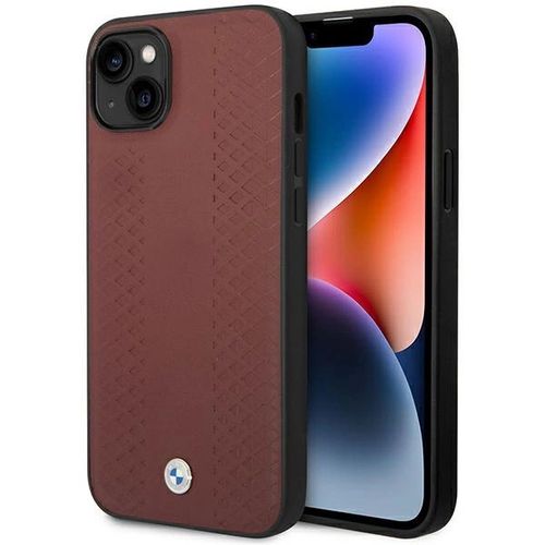 Case BMW BMHCP14S22RFGR iPhone 14 6.1&quot; Burgundy/burgundy Leather Diamond Pattern, BMW 3666339066482