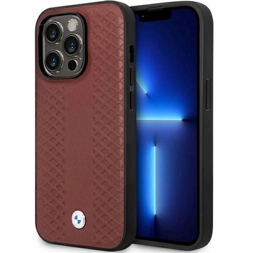 Case BMW BMHCP14X22RFGR iPhone 14 Pro Max 6.7&quot; Burgundy/burgundy Leather Diamond Pattern, BMW 3666339066512 3666339066512