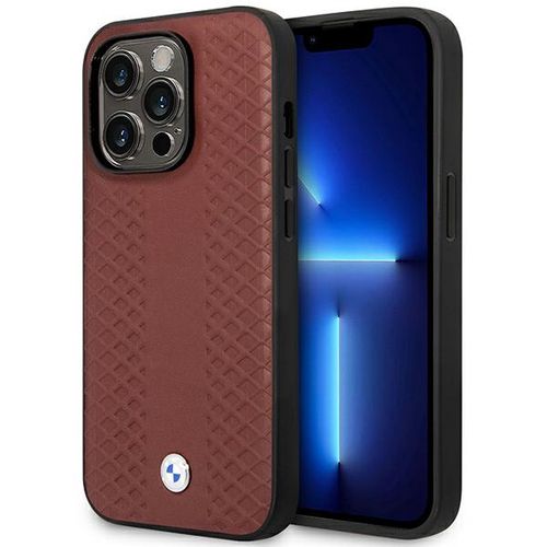 Case BMW BMHMP14L22RFGR iPhone 14 Pro 6.1&quot; Burgundy/burgundy Leather Diamond Pattern MagSafe, BMW 3666339088927 3666339088927