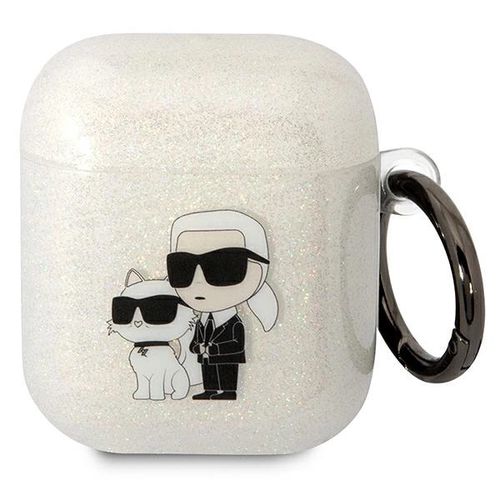 Karl Lagerfeld KLA2HNKCTGT Airpods 1/2 cover transparent Gliter Karl&amp;Choupette, Karl Lagerfeld 3666339088101 3666339088101