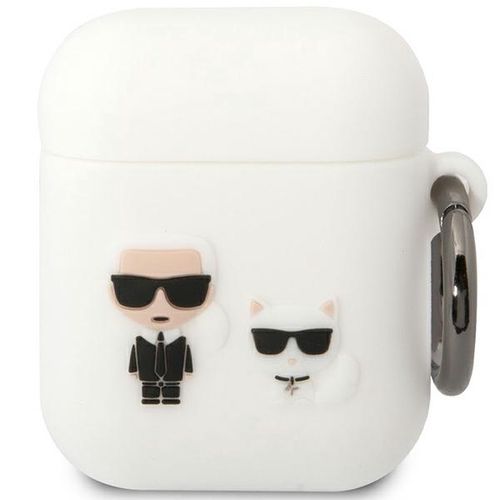 Karl Lagerfeld KLACA2SILKCW AirPods 1/2 cover white/white Silicone Karl &amp; Choupette, Karl Lagerfeld 3666339088194 3666339088194