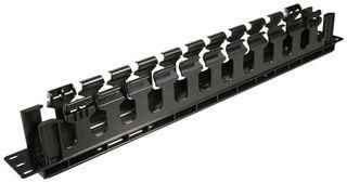 CABLE MANAGER, HORIZONTAL/FRONT, 1RU, PLASTIC, 44MM H, BLACK WMPLFSE