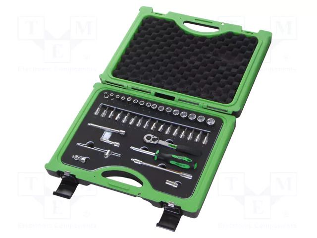 Socket-set; 6-angles,hex key,Phillips,Torx®; 1/4"; 40pcs. RECA RECA-0700-140-040