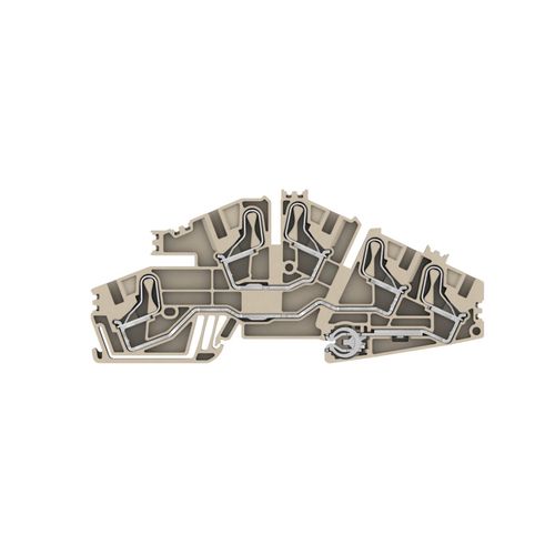 Multi level installation terminal block, PUSH IN, 6 mm², 400, 41 A, Number of connections: 5, Number of levels: 3, dark beige Weidmuller 1411330000 04050118211993