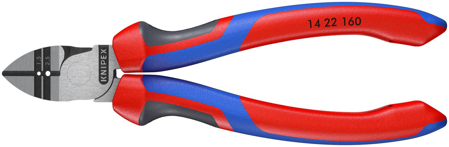 KNIPEX 14 22 160 Diagonal Insulation Stripper with comfort handles black atramentized 160 mm 14 22 160 4003773034988