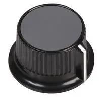 KNOB, 28MM, BLACK, CAP 6 SHAFT CP-LB28-5-6D