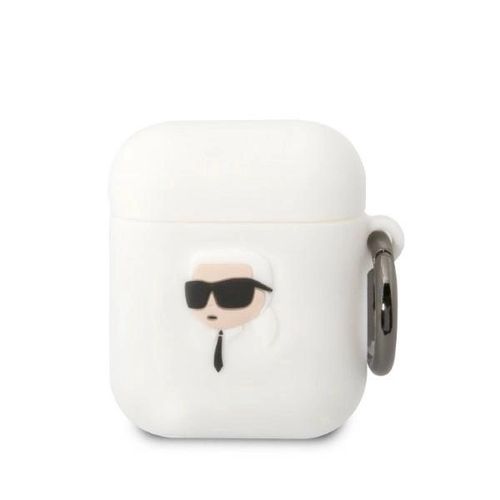 Karl Lagerfeld KLA2RUNIKH AirPods 1/2 cover white/white Silicone Karl Head 3D, Karl Lagerfeld 3666339087838 3666339087838