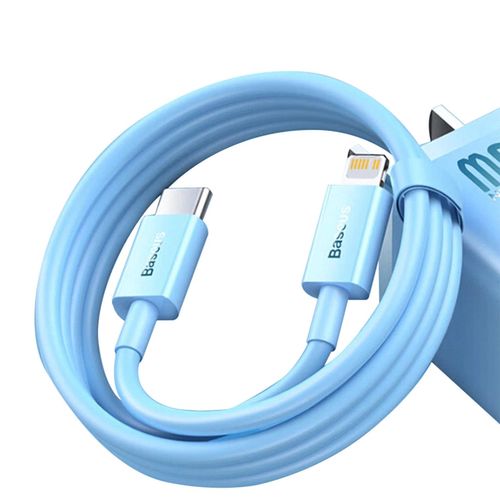 Baseus CAYS001903 Lightning - USB-C PD cable 20W 480Mb/s 1m - blue, Baseus 6932172628024 6932172628024