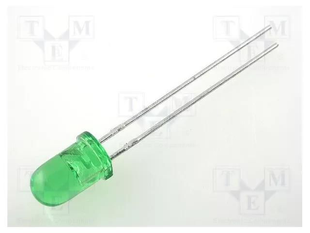 LED; green; 5mm; 20÷60mcd; 30°; Front: convex; 2.2÷2.5VDC KINGBRIGHT ELECTRONIC L-53GT