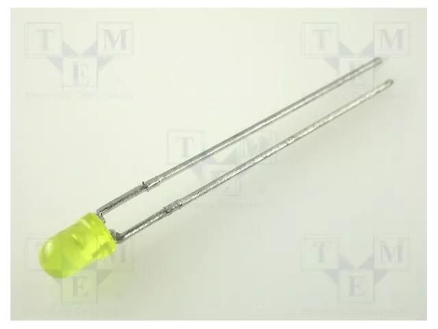 LED; 3mm; yellow; 0.8÷3.2mcd; 60°; Front: convex; 1.8÷2.1VDC KINGBRIGHT ELECTRONIC L-934LYD