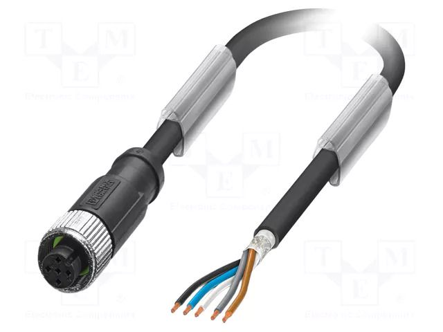 Connector: M12; plug; female; PIN: 5; straight; IP65,IP67; cables; 5m PHOENIX CONTACT SAC5P5.0PURM12FSSH