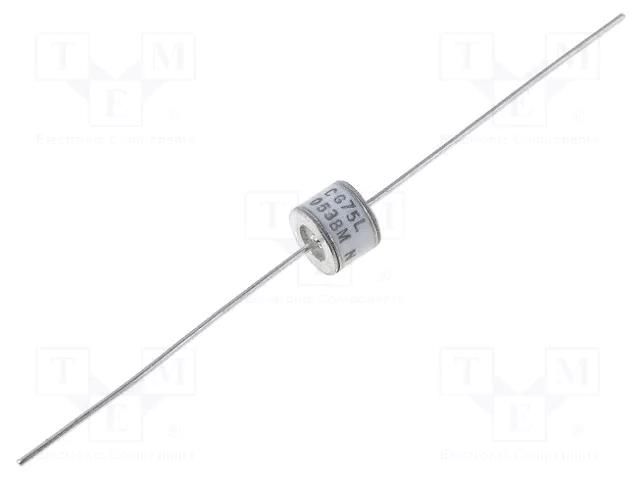 Arrester: surge arrester; THT; Leads: axial; Ubr type: 75V; 10GΩ LITTELFUSE CG-75L