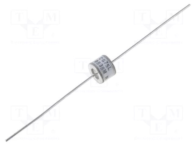 Arrester: surge arrester; THT; Leads: axial; Ubr type: 75V; 10GΩ LITTELFUSE CG-75L