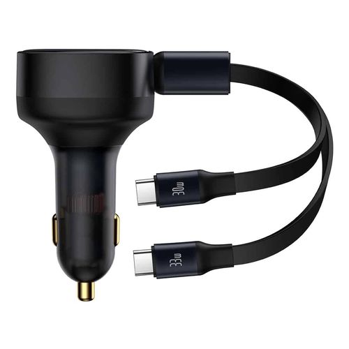 Car charger 2in1 33W 2x USB C (male) Baseus Enjoyment - black, Baseus 6932172629267 6932172629267