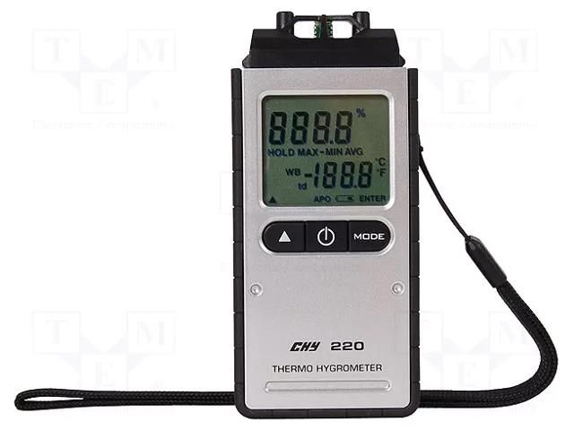 Thermo-hygrometer; LCD; Sampling: 1x/s; -20÷60°C; 0÷100%RH; 0.1°C CHY FIREMATE CHY220