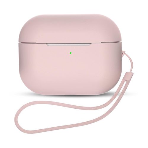 Silicone Case for AirPods Pro 2 / AirPods Pro 1 + Wrist Strap Lanyard - pink, Hurtel 5907769355448 5907769355448